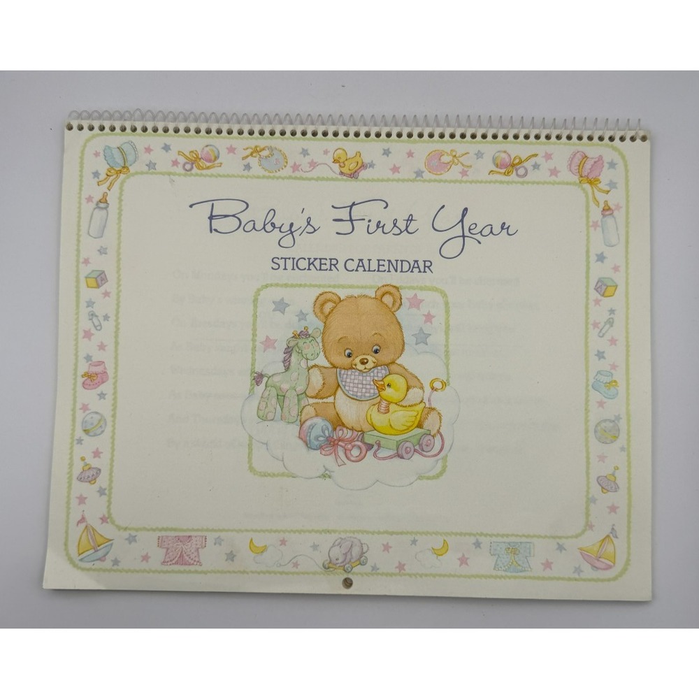 Vintage Baby's First Year Sticker Calendar Hallmark 1985  Stickers Nursery